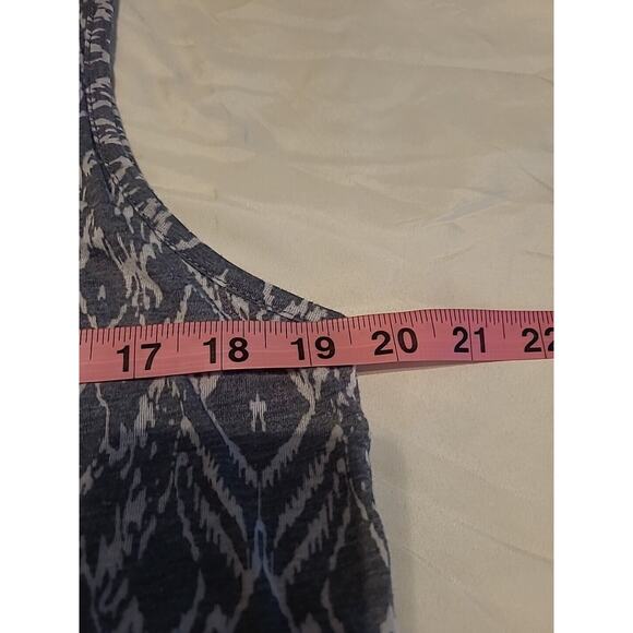 ModODoc Dress XLarge Gray Ikat Jersey Tank Stretch Layered Keyhole Hi Low - Picture 9 of 12
